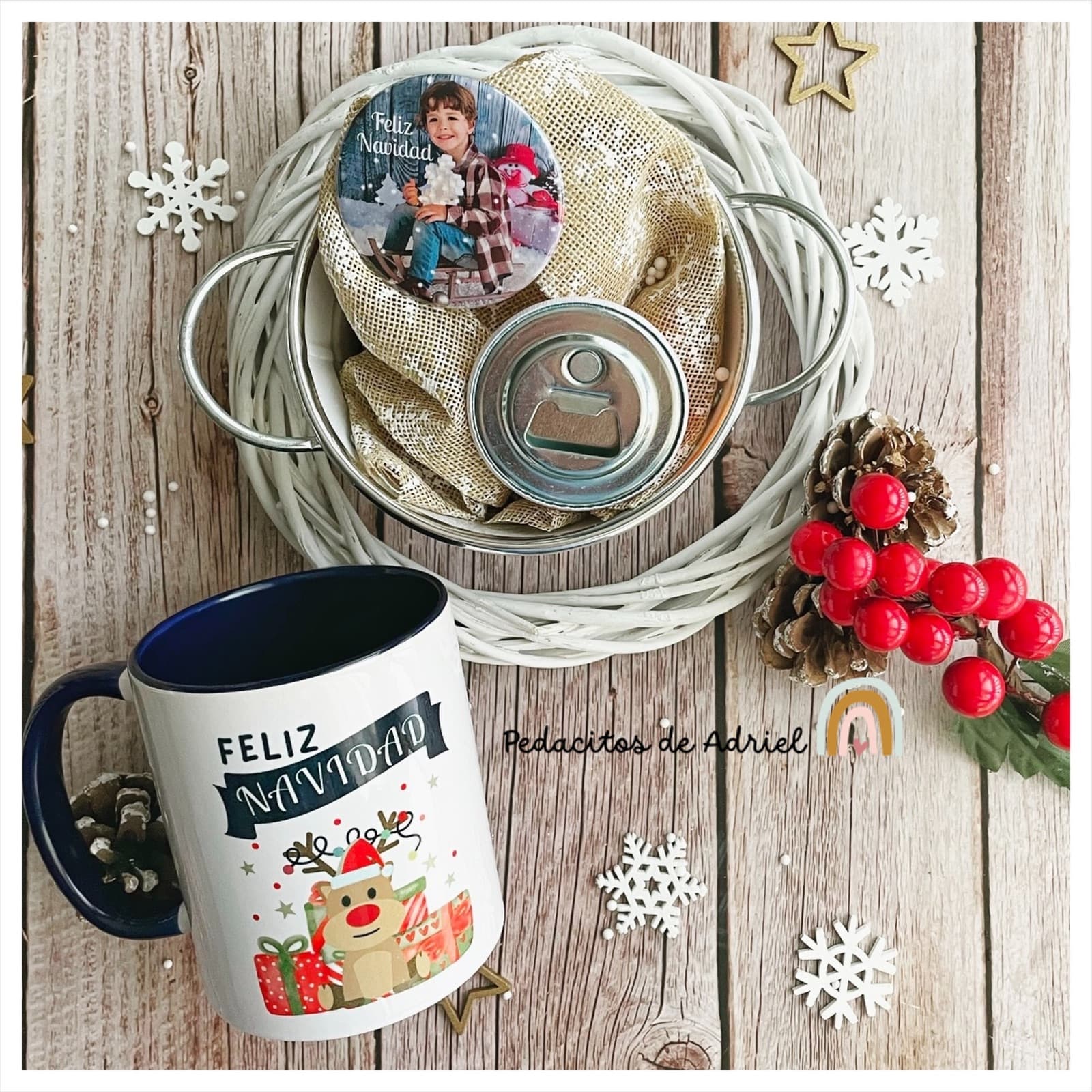 Taza personalizada de Navidad con foto - Pedacitos de Adriel